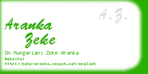 aranka zeke business card